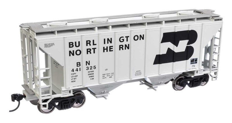 WalthersMainline 910-7976 37' 2980 Cubic-Foot 2-Bay Covered Hopper - Ready to Run -- Burlington Northern