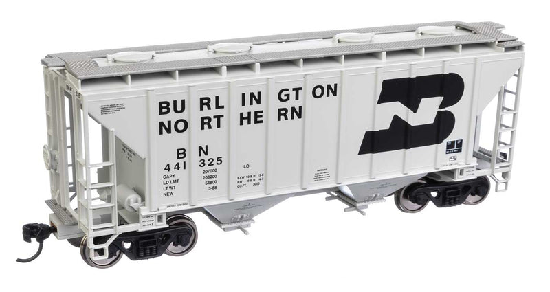 WalthersMainline 910-7976 37' 2980 Cubic-Foot 2-Bay Covered Hopper - Ready to Run -- Burlington Northern