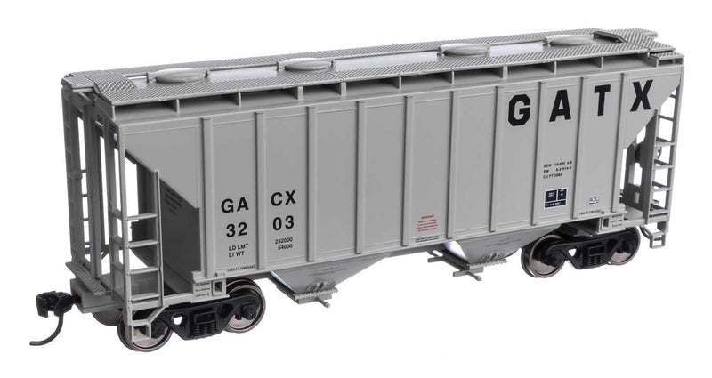 WalthersMainline 910-7986  37' 2980 Cubic-Foot 2-Bay Covered Hopper - Ready to Run -- GATX Corporation GACX