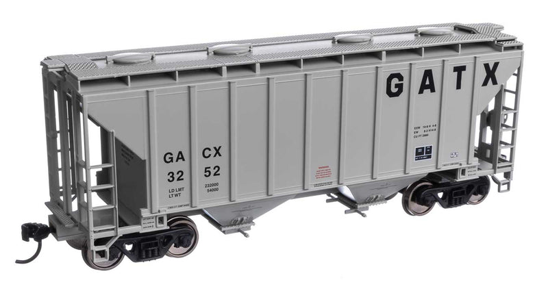 WalthersMainline 910-7987  37' 2980 Cubic-Foot 2-Bay Covered Hopper - Ready to Run -- GATX Corporation GACX