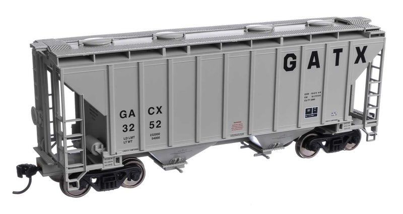 WalthersMainline 910-7987  37' 2980 Cubic-Foot 2-Bay Covered Hopper - Ready to Run -- GATX Corporation GACX