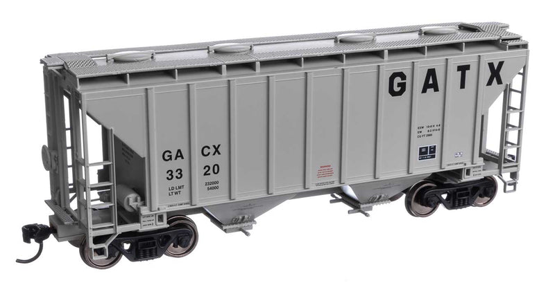 WalthersMainline 910-7988  37' 2980 Cubic-Foot 2-Bay Covered Hopper - Ready to Run -- GATX Corporation GACX