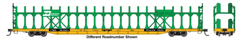 PREORDER WalthersMainline 910-8030 HO 89' Flatcar w/Bi-Level Open Auto Rack - Ready to Run -- Burlington Northern