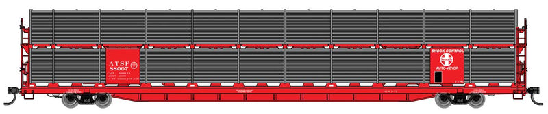 WalthersMainline 910-8101 89' Flatcar w/Bi-Level Shielded Auto Rack - Ready to Run -- Santa Fe Rack & Flatcar