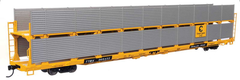 WalthersMainline 910-8106 89' Flatcar w/Bi-Level Shielded Auto Rack - Ready to Run -- Chesapeake & Ohio Rack / Trailer-Train Flatcar TTBX