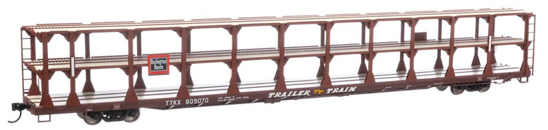 WalthersMainline 910-8201 89' Flatcar w/Tri-Level Open Auto Rack - Ready to Run -- Chicago, Burlington & Quincy Rack Trailer-Train Flatcar TTKX