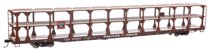 WalthersMainline 910-8204 89' Flatcar w/Tri-Level Open Auto Rack - Ready to Run -- Chicago, Burlington & Quincy Rack Trailer-Train Flatcar TTKX