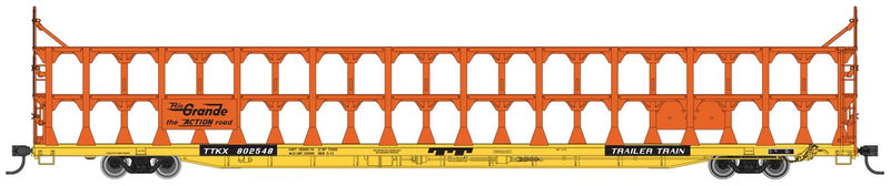 WalthersMainline 910-8207 89' Flatcar w/Tri-Level Open Auto Rack - Ready to Run -- Denver & Rio Grande Western(TM) Rack Trailer-Train Flatcar TTKX