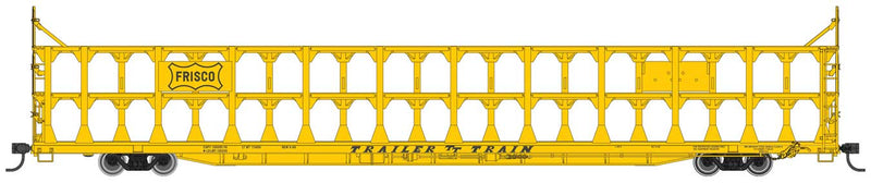 WalthersMainline 910-8218 89' Flatcar w/Tri-Level Open Auto Rack - Ready to Run -- St. Louis - San Francisco Rack Trailer-Train Flatcar