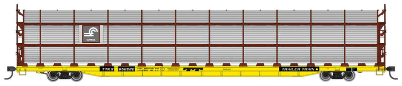 WalthersMainline 910-8311 89' Flatcar w/Tri-Level Shielded Auto Rack - Ready to Run -- Conrail