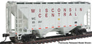 Walthers Mainline HO 910-8519 37' 2980 Cubic-Foot 2-Bay Covered Hopper, Wisconsin Central
