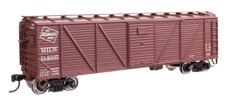 Walthers Mainline HO 910-40373 40' ARA Single Sheathed Boxcar with Dreadnaught Ends, Milwaukee Road