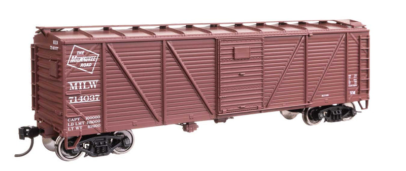 Walthers Mainline HO 910-40373 40' ARA Single Sheathed Boxcar with Dreadnaught Ends, Milwaukee Road