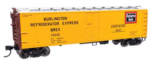 Walthers Mainline HO 41405 40' Steel Reefer with Dreadnaught End, Burlington Refrigerator Express BREX