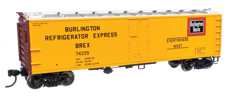 WalthersMainline 910-41405 HO 40' Steel Refrigerator Car with Dreadnaught Ends Burlington Refrigerator Express