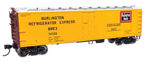 Walthers Mainline HO 41406 40' Steel Reefer with Dreadnaught Ends, Burlington Refrigerator Express