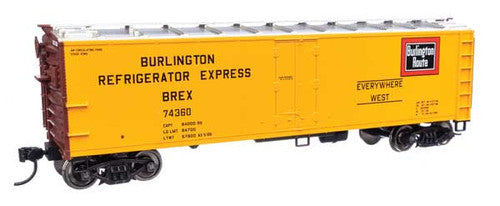 Walthers Mainline HO 41407 40' Steel Reefer with Dreadnaught Ends, Burlington Refrigerator Express