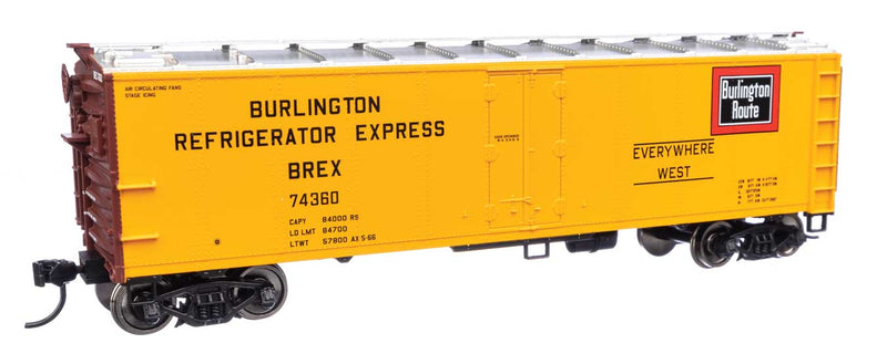 WalthersMainline 910-41407 HO 40' Steel Refrigerator Car with Dreadnaught Ends Burlington Refrigerator Express