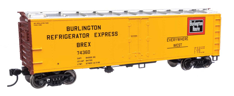 WalthersMainline 910-41407 HO 40' Steel Refrigerator Car with Dreadnaught Ends Burlington Refrigerator Express