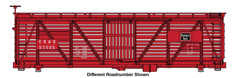 PREORDER WalthersMainline 910-41452 HO 40' Wood Stock Car - Ready to Run -- Chicago, Burlington & Quincy