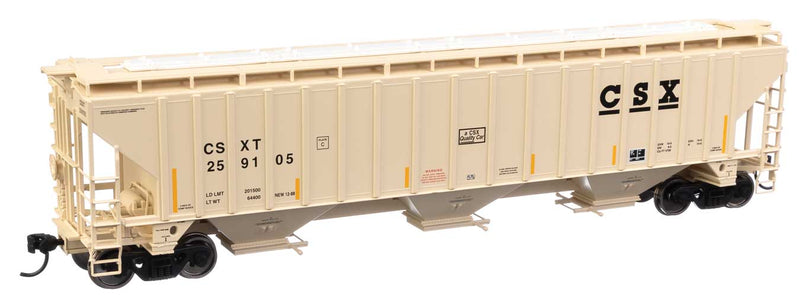 WalthersMainline 910-49009 Trinity 4750 3-Bay Covered Hopper - Ready to Run -- CSX