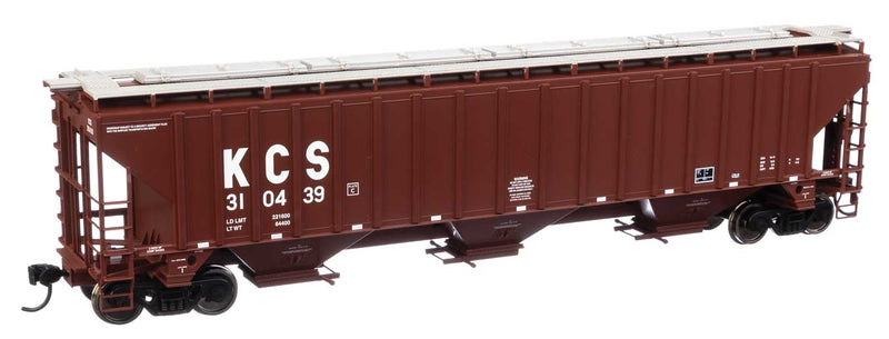 WalthersMainline 910-49017 Trinity 4750 3-Bay Covered Hopper - Ready to Run -- Kansas City Southern