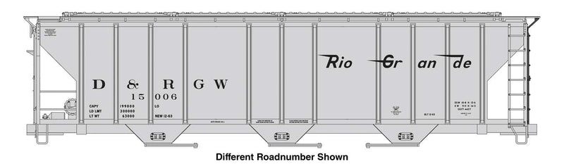 WalthersMainline 910-49409 HO 50' Pullman-Standard PS2-CD 4427 3-Bay Covered Hopper - Ready to Run -- Denver & Rio Grande Western