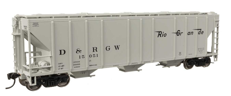 WalthersMainline 910-49410 HO 50' Pullman-Standard PS2-CD 4427 3-Bay Covered Hopper - Ready to Run -- Denver & Rio Grande Western