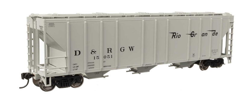 WalthersMainline 910-49410 HO 50' Pullman-Standard PS2-CD 4427 3-Bay Covered Hopper - Ready to Run -- Denver & Rio Grande Western