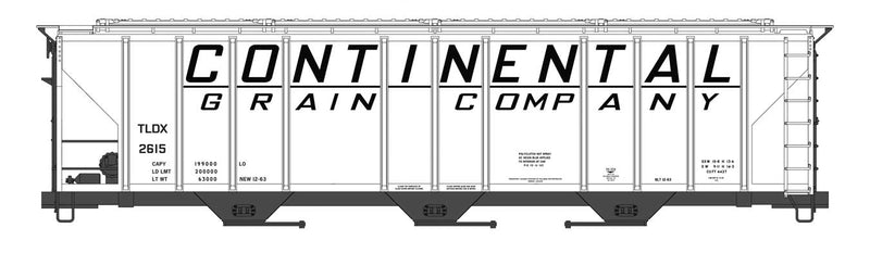 WalthersMainline 910-49424 HO 50' Pullman-Standard PS2-CD 4427 3-Bay Covered Hopper - Ready to Run -- Continental Grain Co TLDX