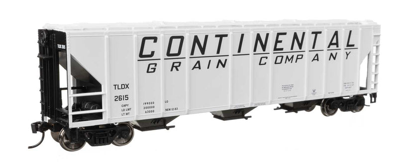 WalthersMainline 910-49424 HO 50' Pullman-Standard PS2-CD 4427 3-Bay Covered Hopper - Ready to Run -- Continental Grain Co TLDX