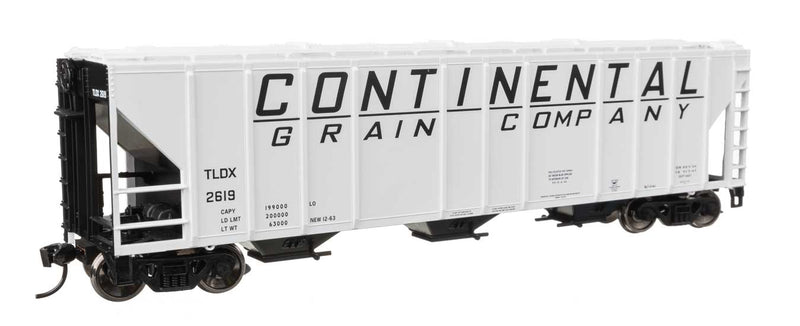 WalthersMainline 910-49425 HO 50' Pullman-Standard PS2-CD 4427 3-Bay Covered Hopper - Ready to Run -- Continental Grain Co TLDX