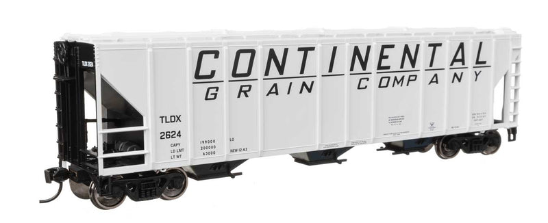 WalthersMainline 910-49427 HO 50' Pullman-Standard PS2-CD 4427 3-Bay Covered Hopper - Ready to Run -- Continental Grain Co TLDX