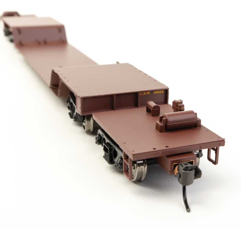 WalthersMainline 910-50205 81' 8-Axle Depressed Center Flatcar - Ready to Run -- Chicago & North Western(TM)