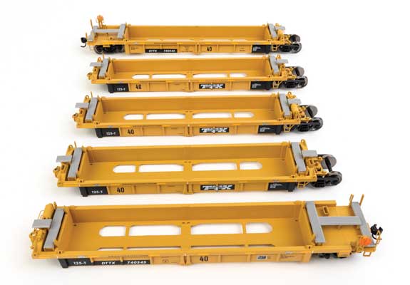 WalthersMainline 910-55664 Thrall 5-Unit Rebuilt 40' Well Car - Ready to Run - TTX DTTX