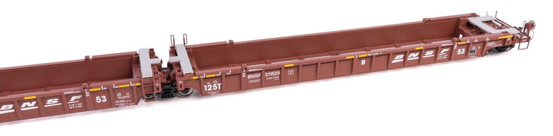 WalthersMainline 910-55802 NSC Articulated 3-Unit 53' Well Car - Ready to Run -- BNSF Railway