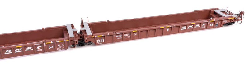 WalthersMainline 910-55803 NSC Articulated 3-Unit 53' Well Car - Ready to Run -- BNSF Railway