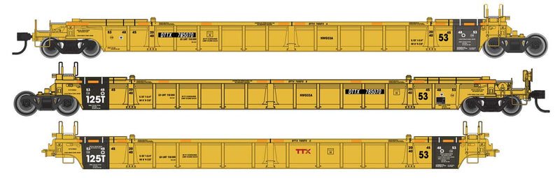 WalthersMainline 910-55809 NSC Articulated 3-Unit 53' Well Car - Ready to Run -- TTX DTTX