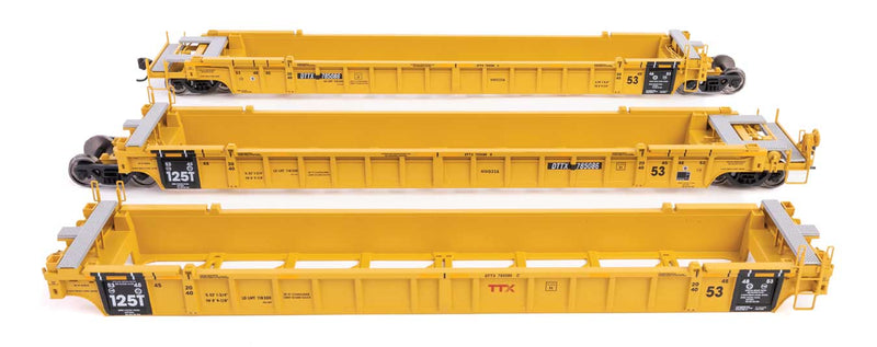 WalthersMainline 910-55810 NSC Articulated 3-Unit 53' Well Car - Ready to Run -- TTX DTTX