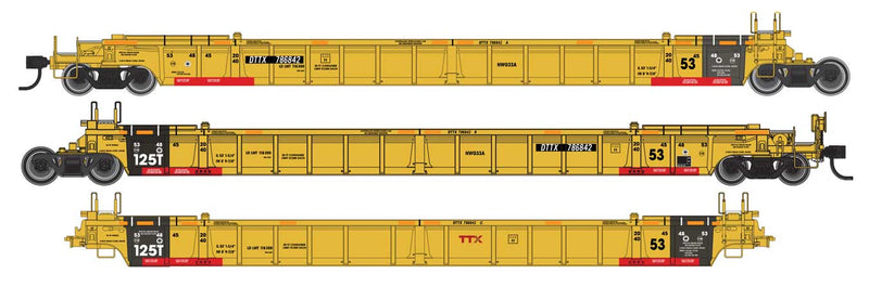 WalthersMainline 910-55816 NSC Articulated 3-Unit 53' Well Car - Ready to Run -- TTX DTTX