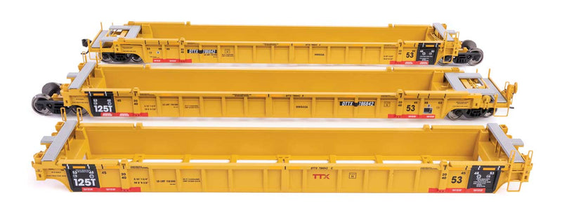 WalthersMainline 910-55813 NSC Articulated 3-Unit 53' Well Car - Ready to Run -- TTX DTTX