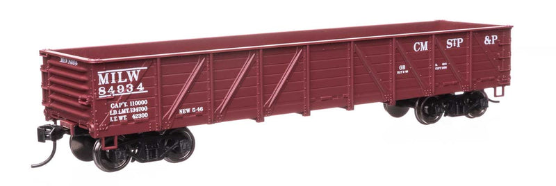 Walthers Mainline HO 910-56110 40' 50-Ton Drop Bottom Gondola, Milwaukee Road