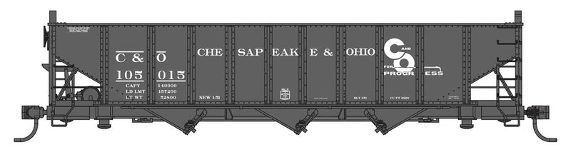 PREORDER WalthersMainline 910-56710 70-Ton AAR 3-Bay Open Hopper - Ready to Run -- Chesapeake & Ohio