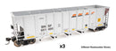 WalthersMainline 910-56870 HO 50' RD-4 Hopper 3-Pack - Ready to Run -- BNSF
