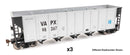 PREORDER WalthersMainline 910-56881 HO 50' RD-4 Hopper 3-Pack - Ready to Run -- Virginia Power VAPX