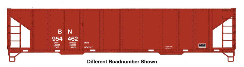 WalthersMainline 910-57008 HO 41' Ballast Hopper  - Ready to Run -- Burlington Northern
