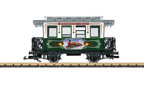 LGB G L36024 Wooden 2-Axle Passenger Car, 2024 Christmas Car