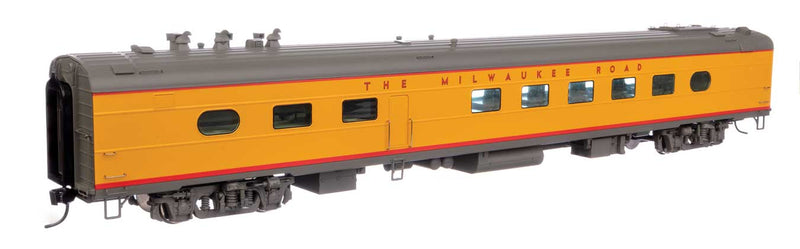 WalthersProto 920-9808 85' Milwaukee Road 48-Seat Diner -- Milwaukee Road - Standard w/Decals (yellow, gray, red), HO