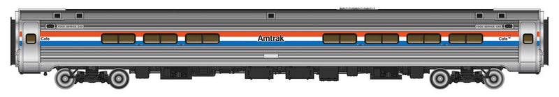 WalthersProto 920-11280 85' Amfleet I Club Dinette - Ready to Run -- Amtrak(R) (Phase III; Equal red, white & blue Stripes), HO