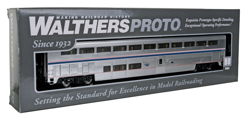 WalthersProto 920-12013 Superliner I Coach -- Amtrak Phase IV - Lighted, HO